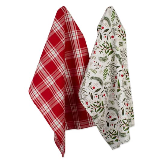 DII® Boughs Of Holly Dishtowel Set